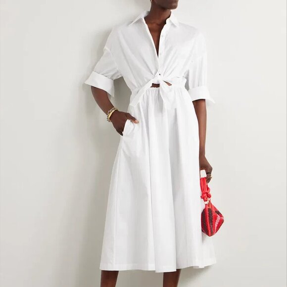 STAUD Dresses & Skirts - STAUD White Midi Shirt Dress